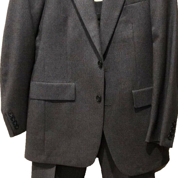 Men's Vintage Neil Martin Gray Pinstriped Pure Wool THE BROADWAY Suit 40 Regular - Picture 2 of 12